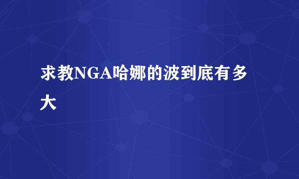 求教NGA哈娜的波到底有多大