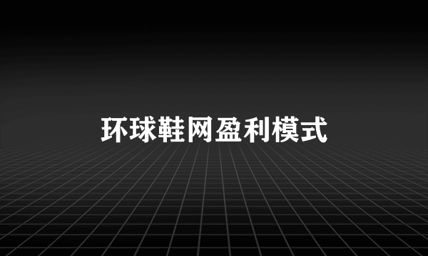 环球鞋网盈利模式