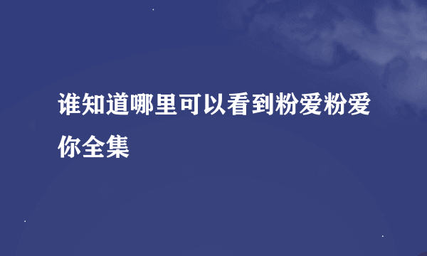 谁知道哪里可以看到粉爱粉爱你全集