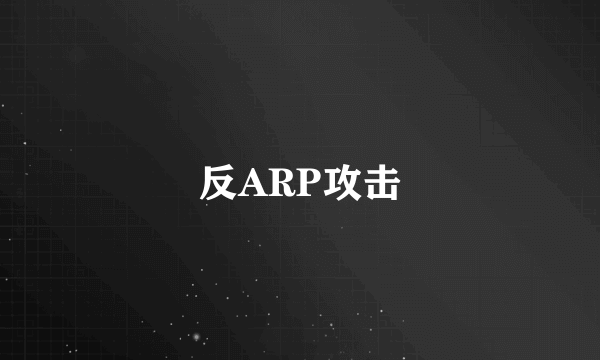 反ARP攻击