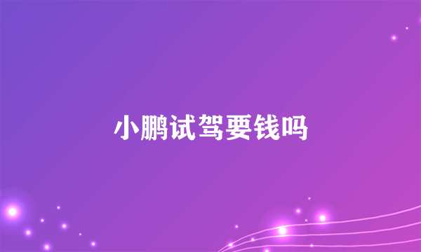 小鹏试驾要钱吗