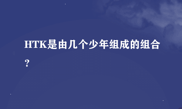 HTK是由几个少年组成的组合？