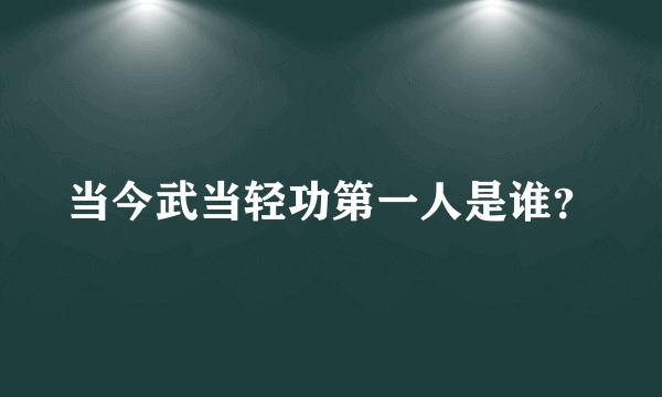 当今武当轻功第一人是谁？