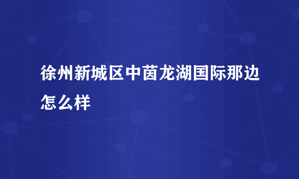 徐州新城区中茵龙湖国际那边怎么样