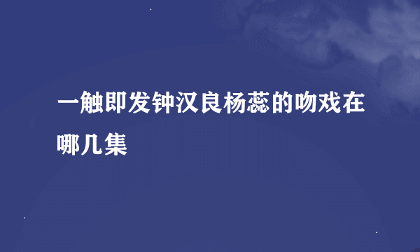 一触即发钟汉良杨蕊的吻戏在哪几集