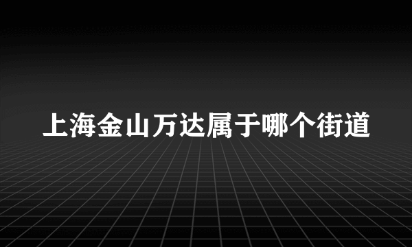 上海金山万达属于哪个街道