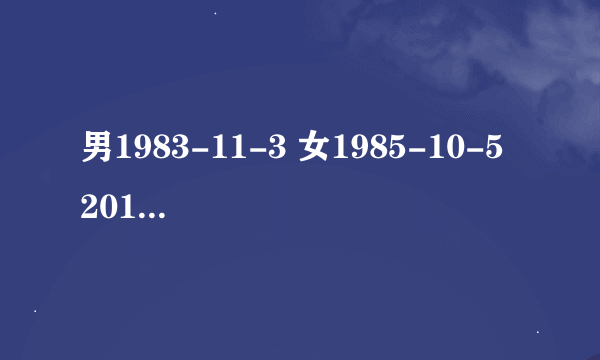 男1983-11-3 女1985-10-5 2011年3月份登记结婚吉日