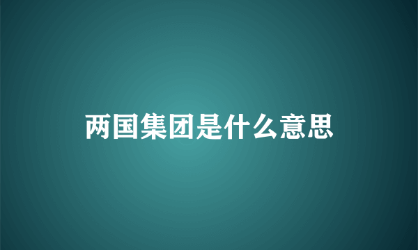 两国集团是什么意思