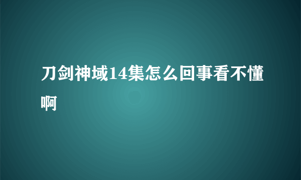 刀剑神域14集怎么回事看不懂啊