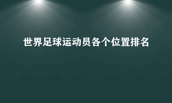 世界足球运动员各个位置排名