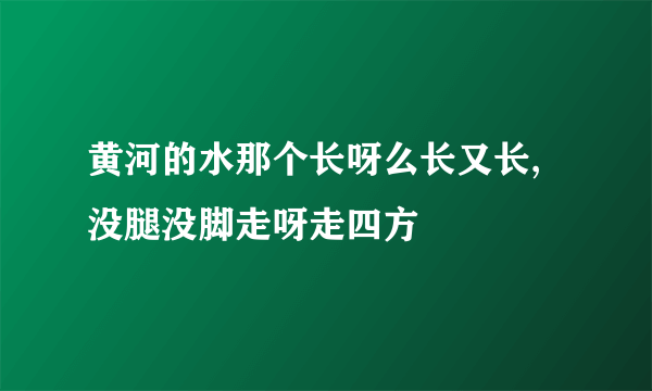 黄河的水那个长呀么长又长,没腿没脚走呀走四方