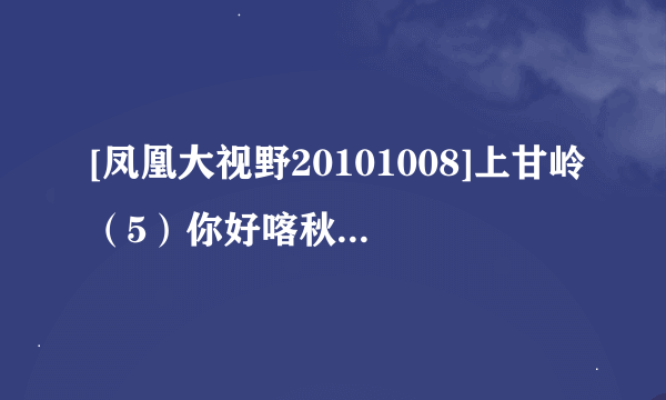 [凤凰大视野20101008]上甘岭（5）你好喀秋莎[3e]种子下载地址有么？好人一生平安