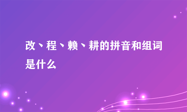 改丶程丶赖丶耕的拼音和组词是什么