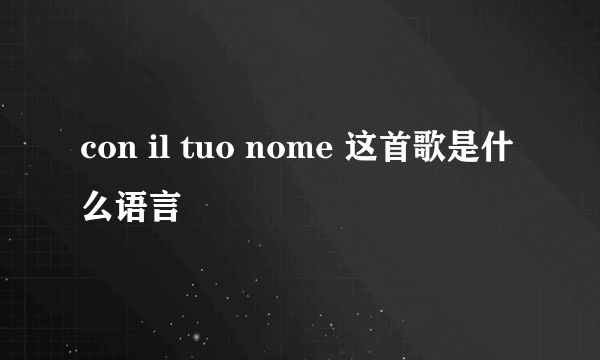 con il tuo nome 这首歌是什么语言