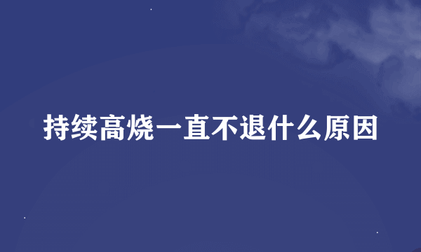 持续高烧一直不退什么原因