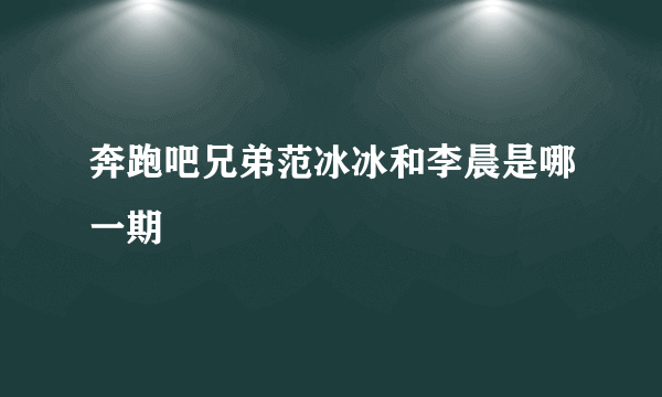 奔跑吧兄弟范冰冰和李晨是哪一期