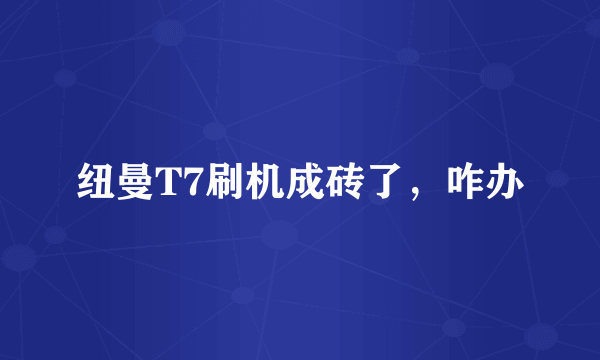 纽曼T7刷机成砖了，咋办