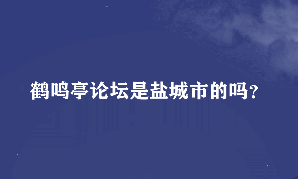 鹤鸣亭论坛是盐城市的吗？