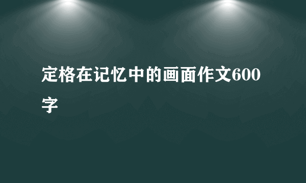 定格在记忆中的画面作文600字