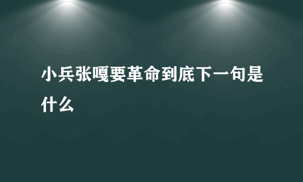 小兵张嘎要革命到底下一句是什么