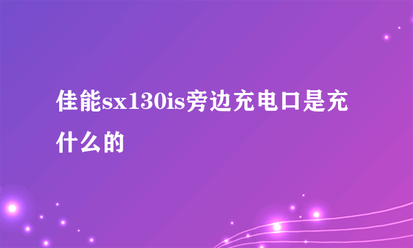 佳能sx130is旁边充电口是充什么的