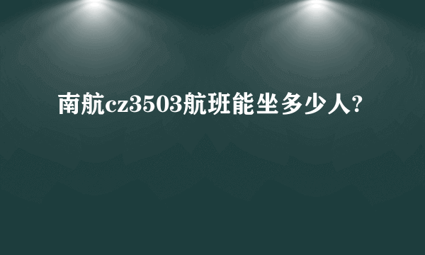 南航cz3503航班能坐多少人?