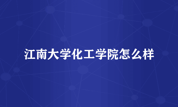 江南大学化工学院怎么样