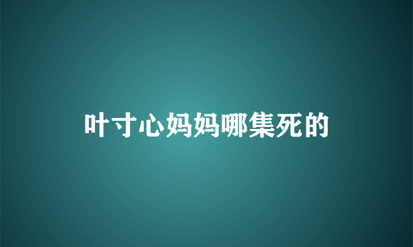 叶寸心妈妈哪集死的