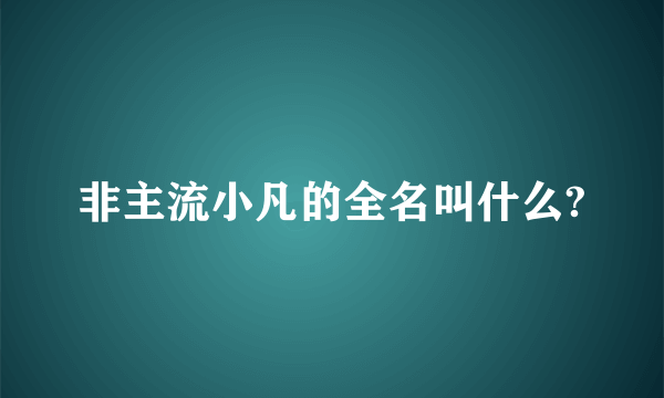 非主流小凡的全名叫什么?