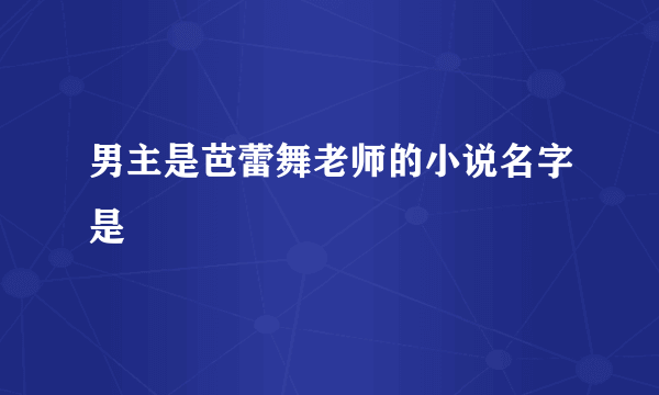 男主是芭蕾舞老师的小说名字是