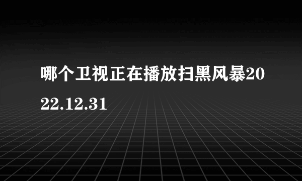 哪个卫视正在播放扫黑风暴2022.12.31