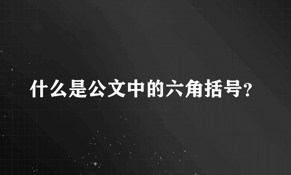 什么是公文中的六角括号？