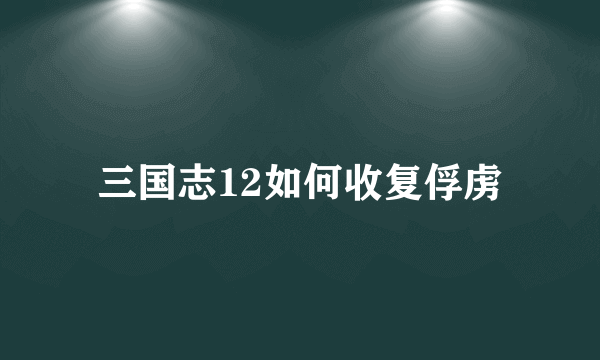 三国志12如何收复俘虏