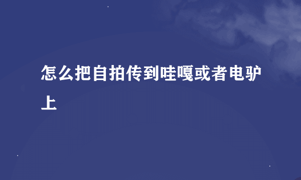 怎么把自拍传到哇嘎或者电驴上