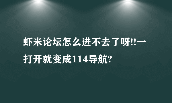 虾米论坛怎么进不去了呀!!一打开就变成114导航?