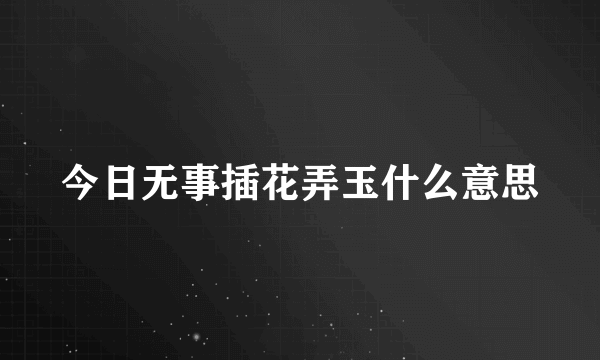 今日无事插花弄玉什么意思