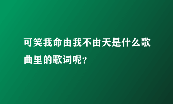 可笑我命由我不由天是什么歌曲里的歌词呢？