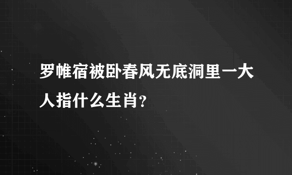 罗帷宿被卧春风无底洞里一大人指什么生肖？