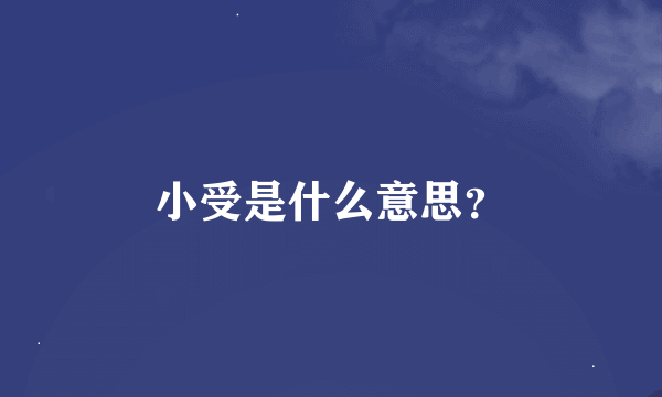 小受是什么意思？