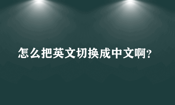 怎么把英文切换成中文啊？