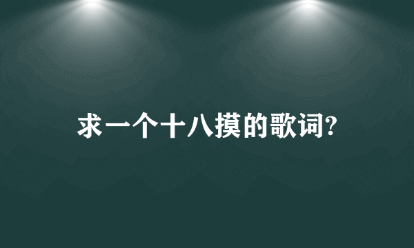 求一个十八摸的歌词?