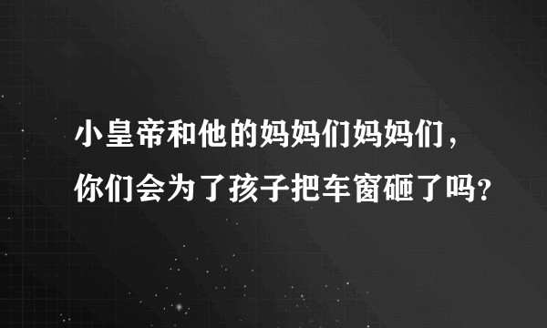 小皇帝和他的妈妈们妈妈们，你们会为了孩子把车窗砸了吗？