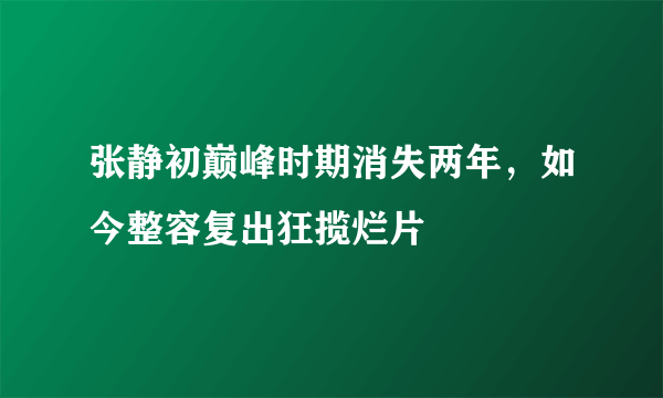 张静初巅峰时期消失两年，如今整容复出狂揽烂片