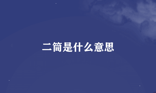 二筒是什么意思