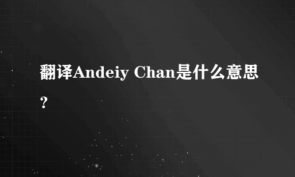 翻译Andeiy Chan是什么意思？