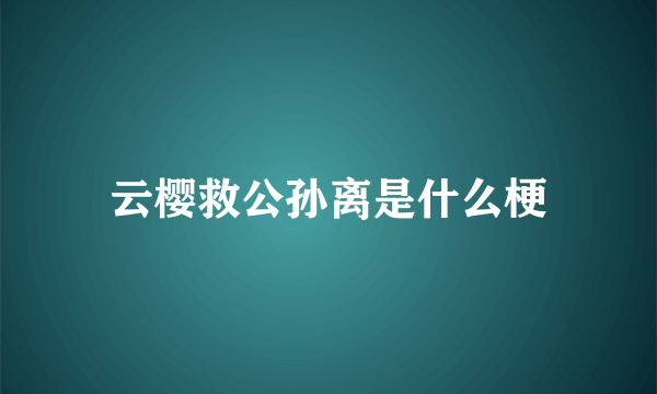 云樱救公孙离是什么梗