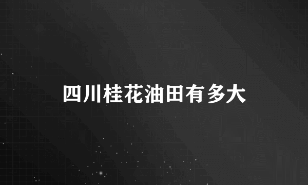 四川桂花油田有多大