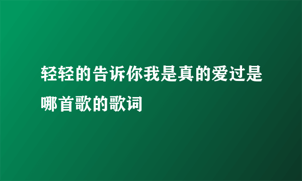 轻轻的告诉你我是真的爱过是哪首歌的歌词