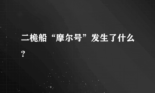 二桅船“摩尔号”发生了什么？