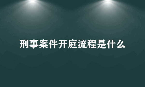 刑事案件开庭流程是什么